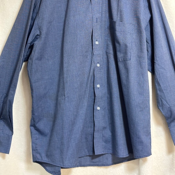 John Henry Men's Shirt Large Blue Pattern Long Sleeve Button Down Collared - Picture 7 of 7